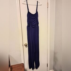 Jumpsuit Ava & Liv Royal Blue Onesie Pockets Loungewear Sz 1X